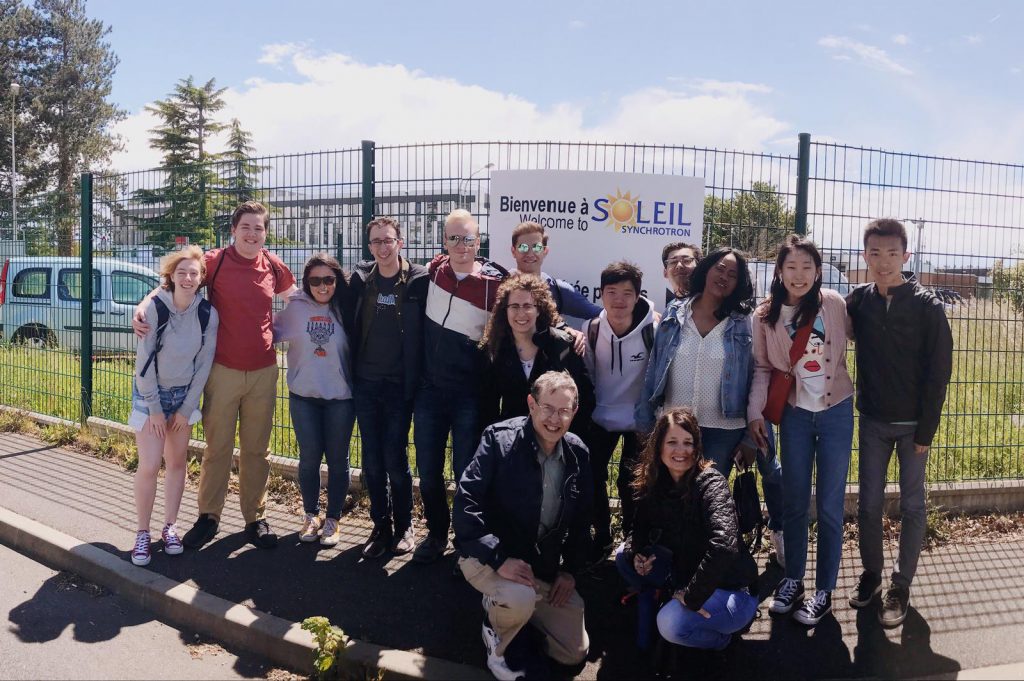 CWRU students post at the SOLEIL synchrotron