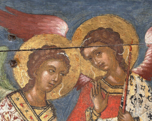 Angels, Detail, South Side, Ciborium, Morphou Cathedral, Cyprus, Painted Wood, ca. 1500.