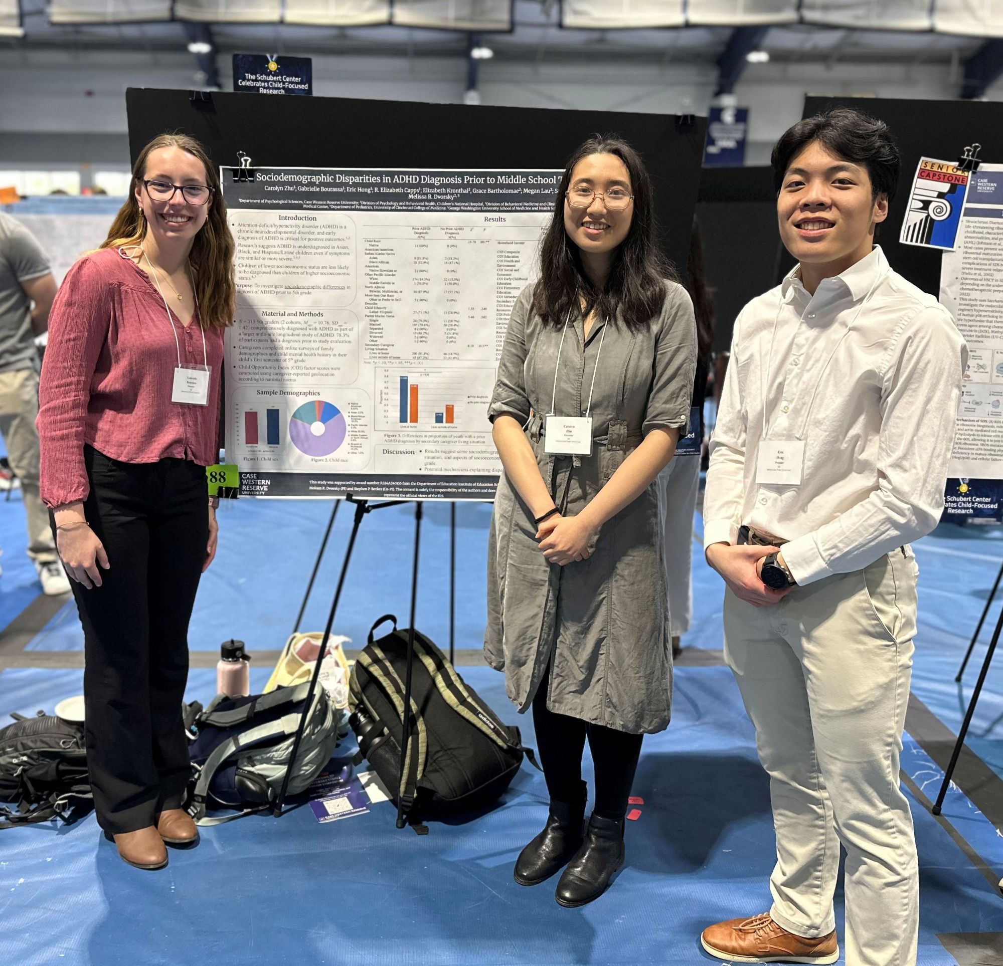 students present research poster