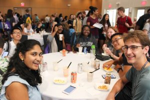 Students attending an orientation event with the College of Arts and Sciences